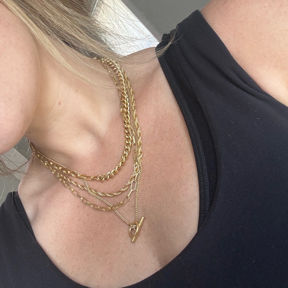 Madewell Gold Chain Necklace Set (4)